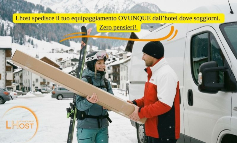 Spedizione sci e attrezzatura da neve: con Lhost viaggi leggero e recuperi tutto senza stress