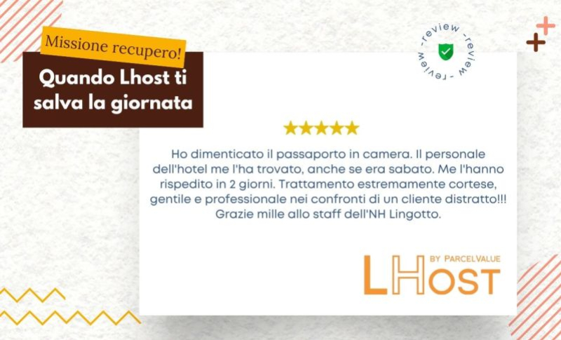 Oggetti dimenticati in hotel: un passaporto recuperato in 2 giorni grazie a LHost